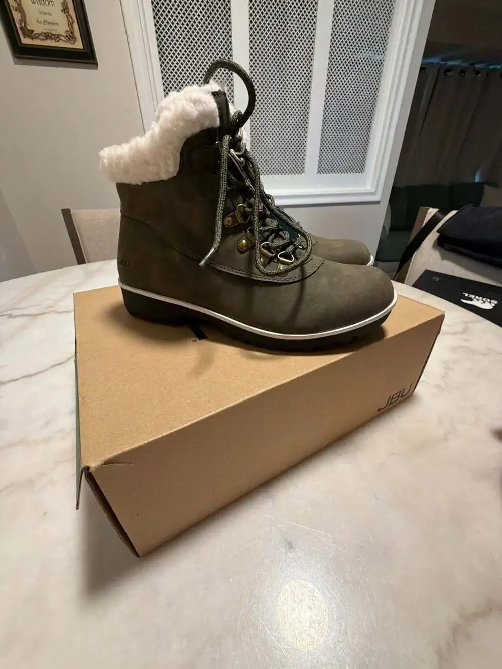 JBU by Jambu Women's Blue Creek Water Resistant Olive Lace-Up Winter Boots